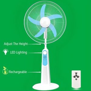 Floor Fan Rechargeable Standing Fan 18inch+LED Lights +Remote