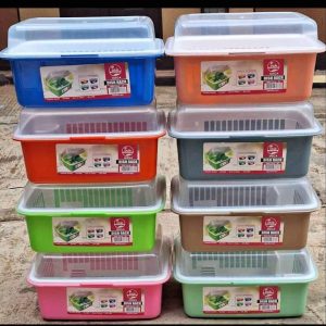 Plastic Plate Rack With Cover & Drainer